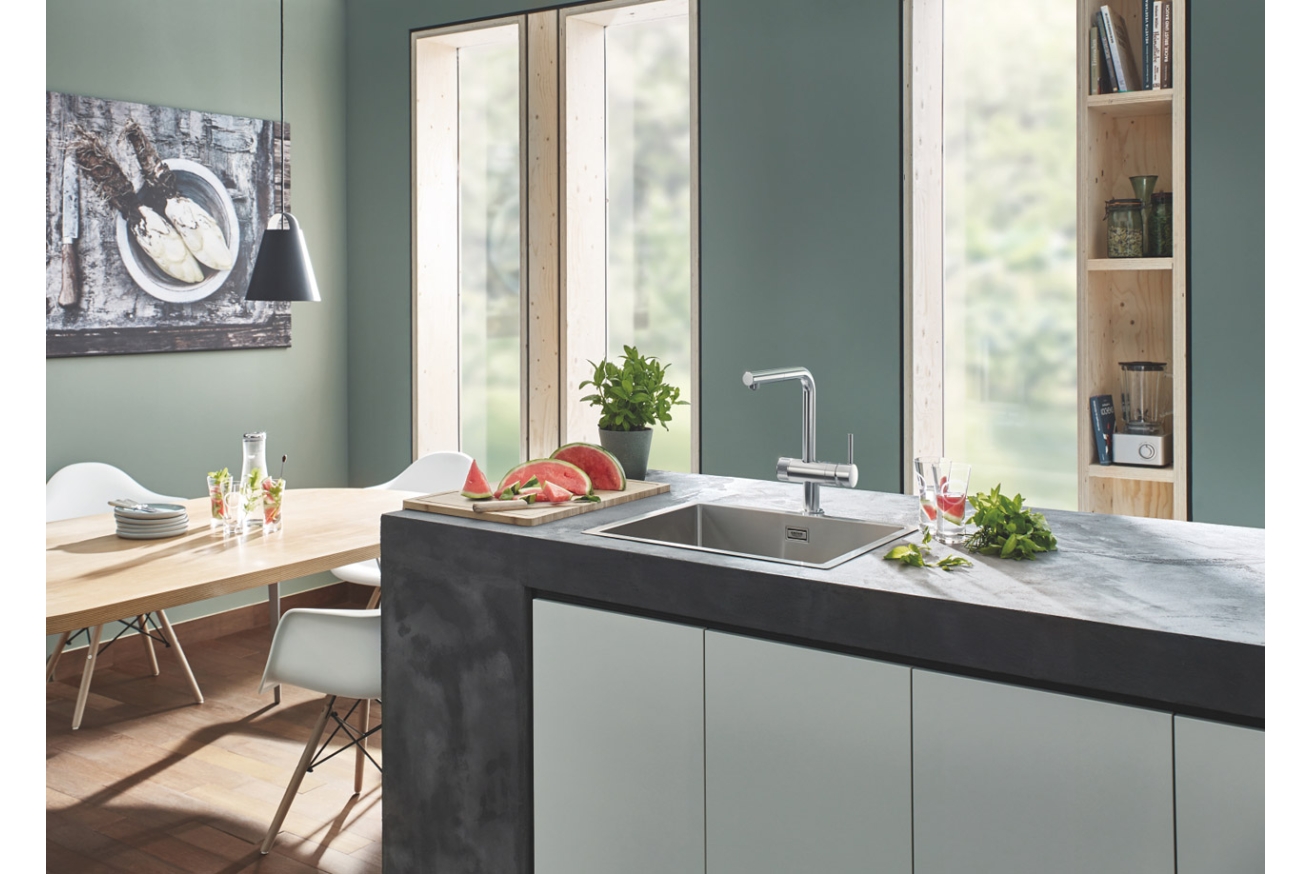 Смеситель для кухни GROHE Blue Pure Minta с функцией фильтрации, с фильтром в комплекте, суперсталь (30382DC0)