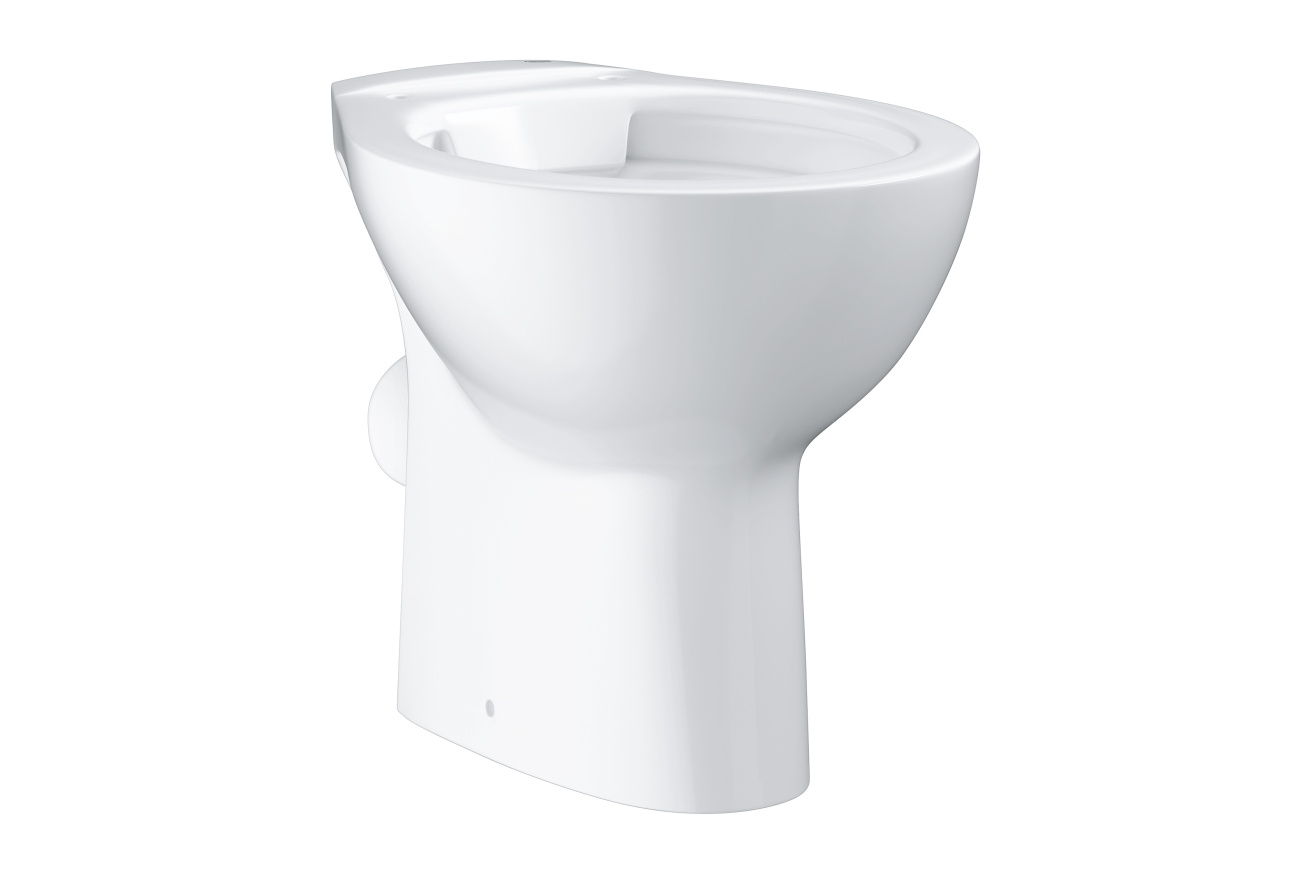 Унитаз напольный безободковый GROHE Bau Ceramic, горизонтальный выпуск (без сиденья), альпин-белый (39430000)