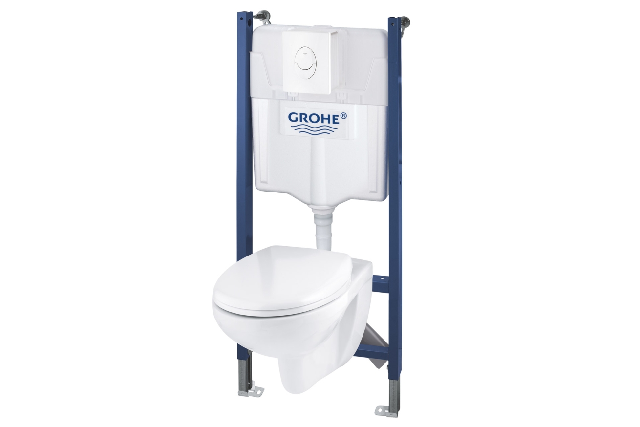 Комплект инсталляции GROHE Solido 4 в 1 с подвесным унитазом и сиденьем (39398000)