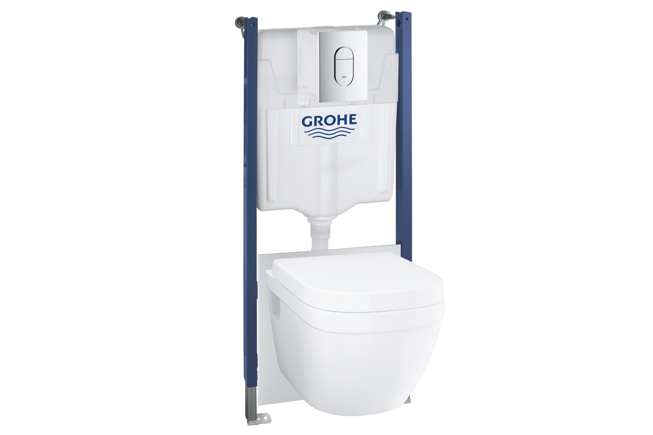 Комплект инсталляции GROHE Solido 5 в 1 с подвесным унитазом и сиденьем (39700000)