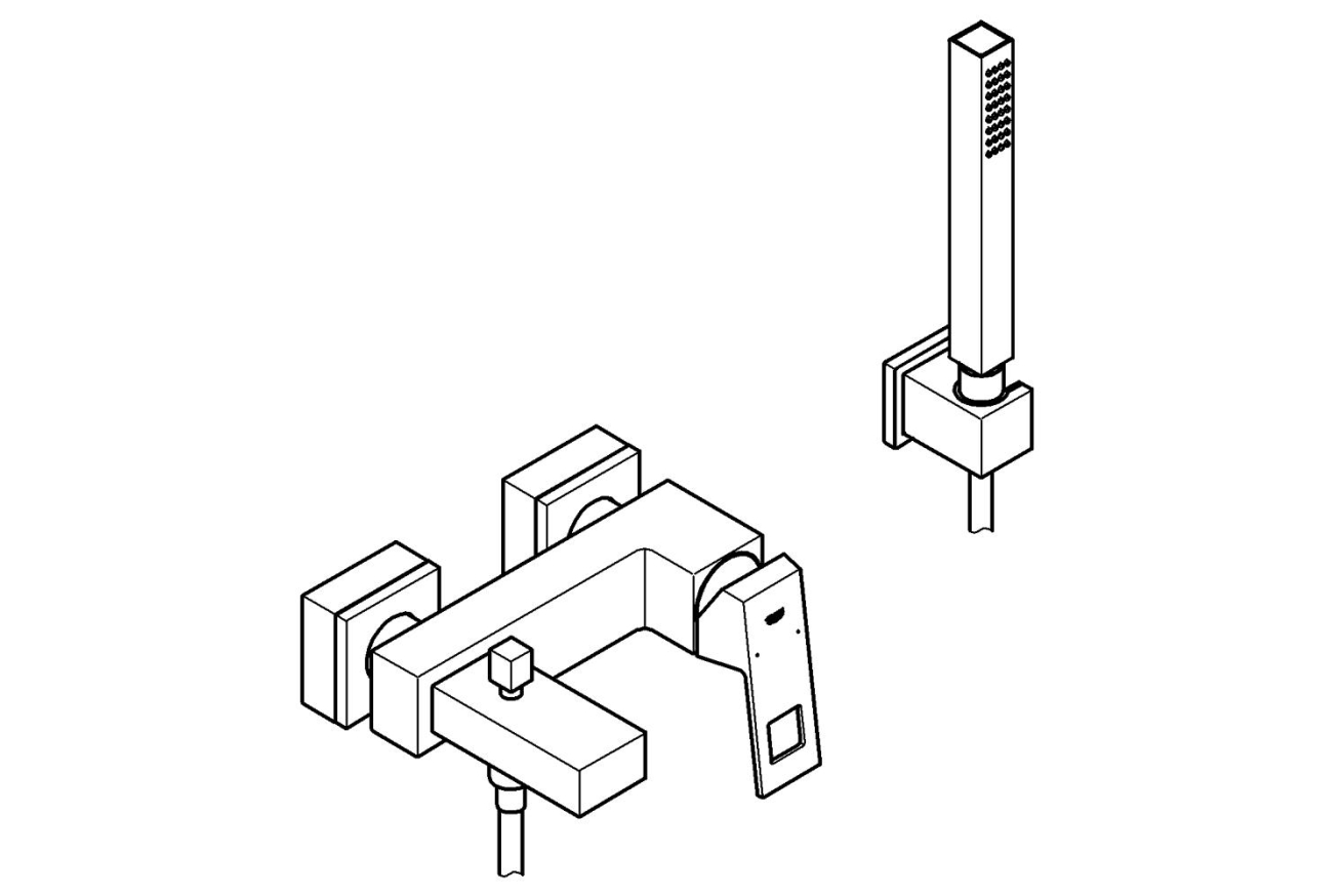 Смеситель для ванны GROHE Eurocube, хром (23141000)