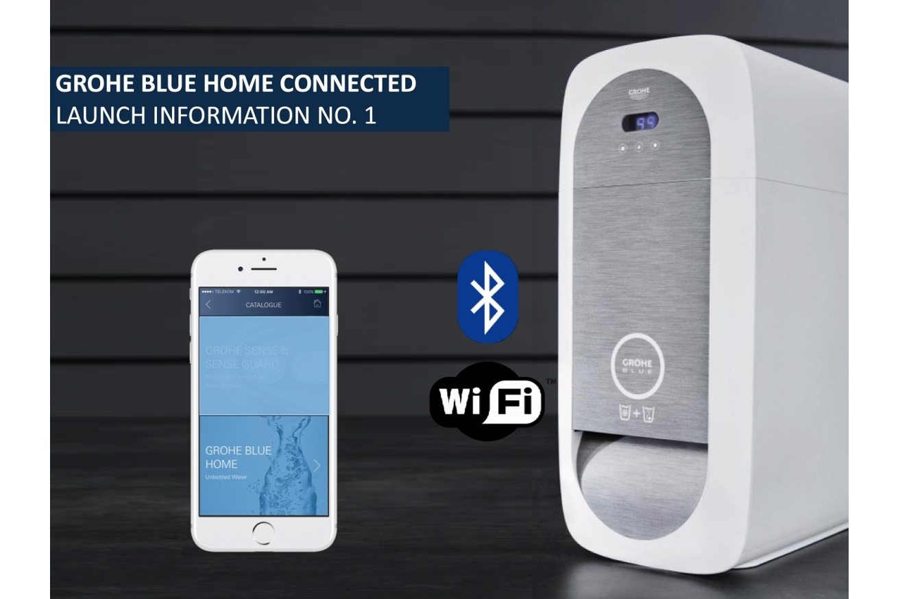 Смеситель для кухонной мойки GROHE Blue Home с системой фильтрации, охлаждения и газирования воды, Wi-Fi, хром (31541000)