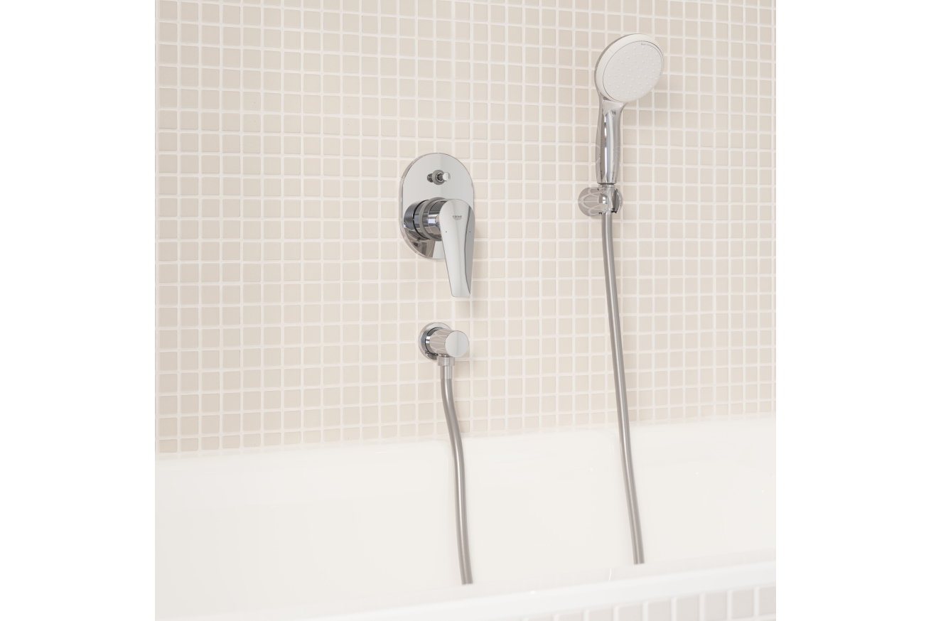 Смеситель для ванны GROHE BauEdge в комплекте с монтажной , хром (29039001)