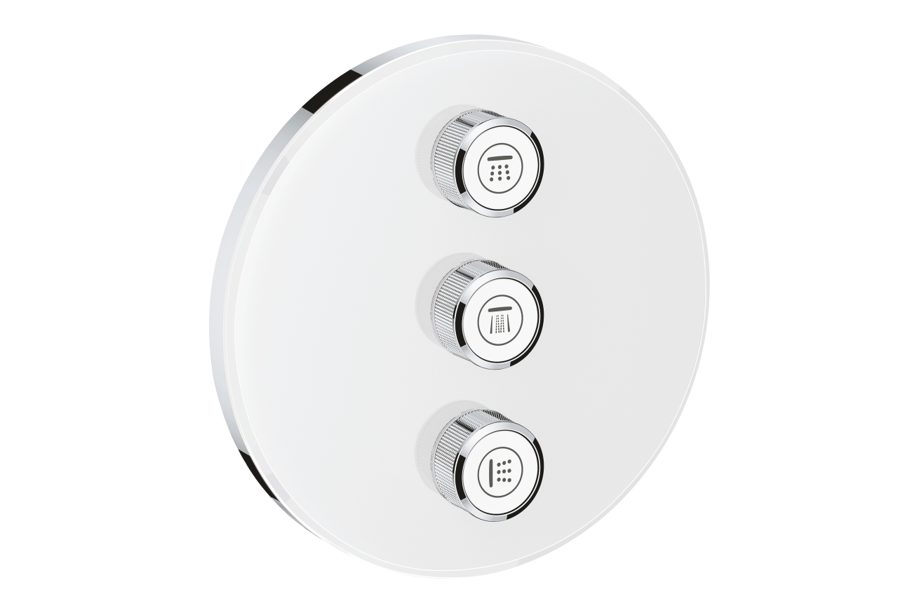 Внешняя часть переключателя потоков GROHE Grohtherm SmartControl на 3 положения, круглая, белая луна (29152LS0)