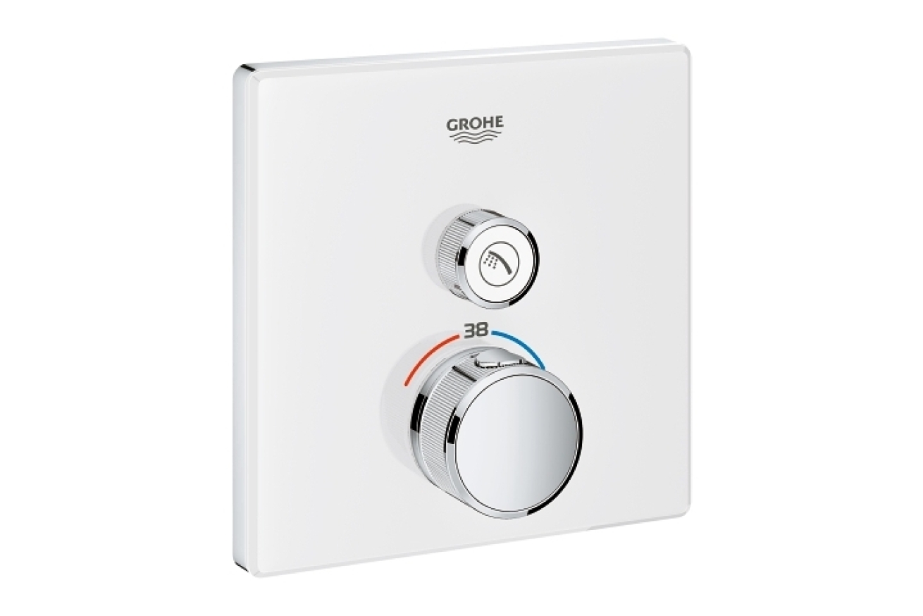 Внешняя часть термостата для душа GROHE Grohtherm SmartControl на 1 потребителя, белая луна (29153LS0)