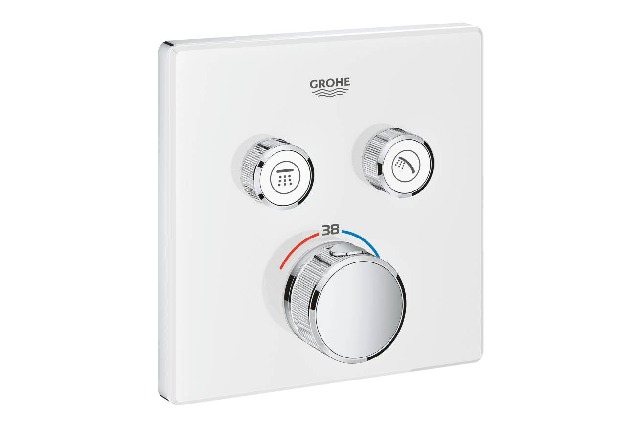 Внешняя часть термостата для ванны и душа GROHE Grohtherm SmartControl на 2 потребителя, белая луна (29156LS0)