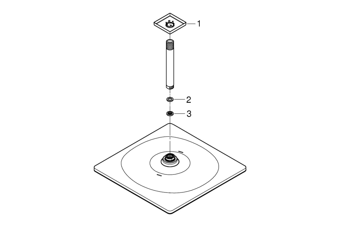 Верхний душ GROHE Rainshower Mono 310 Cube, 9,5 л/мин, 1 режим, 142 мм, теплый закат матовый (26566DL0)