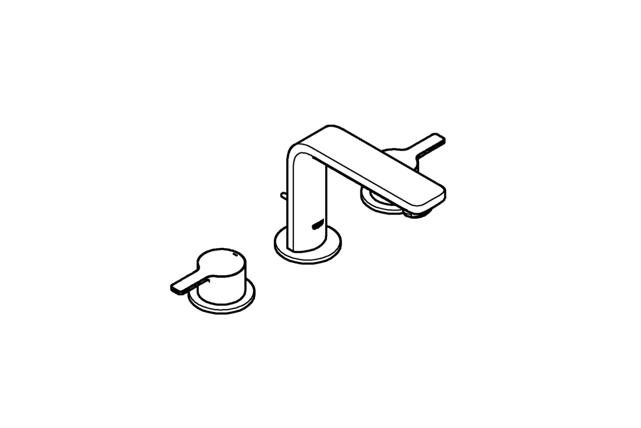 Смеситель для раковины GROHE Lineare на 3 отверстия, M-size, хром (20304001)