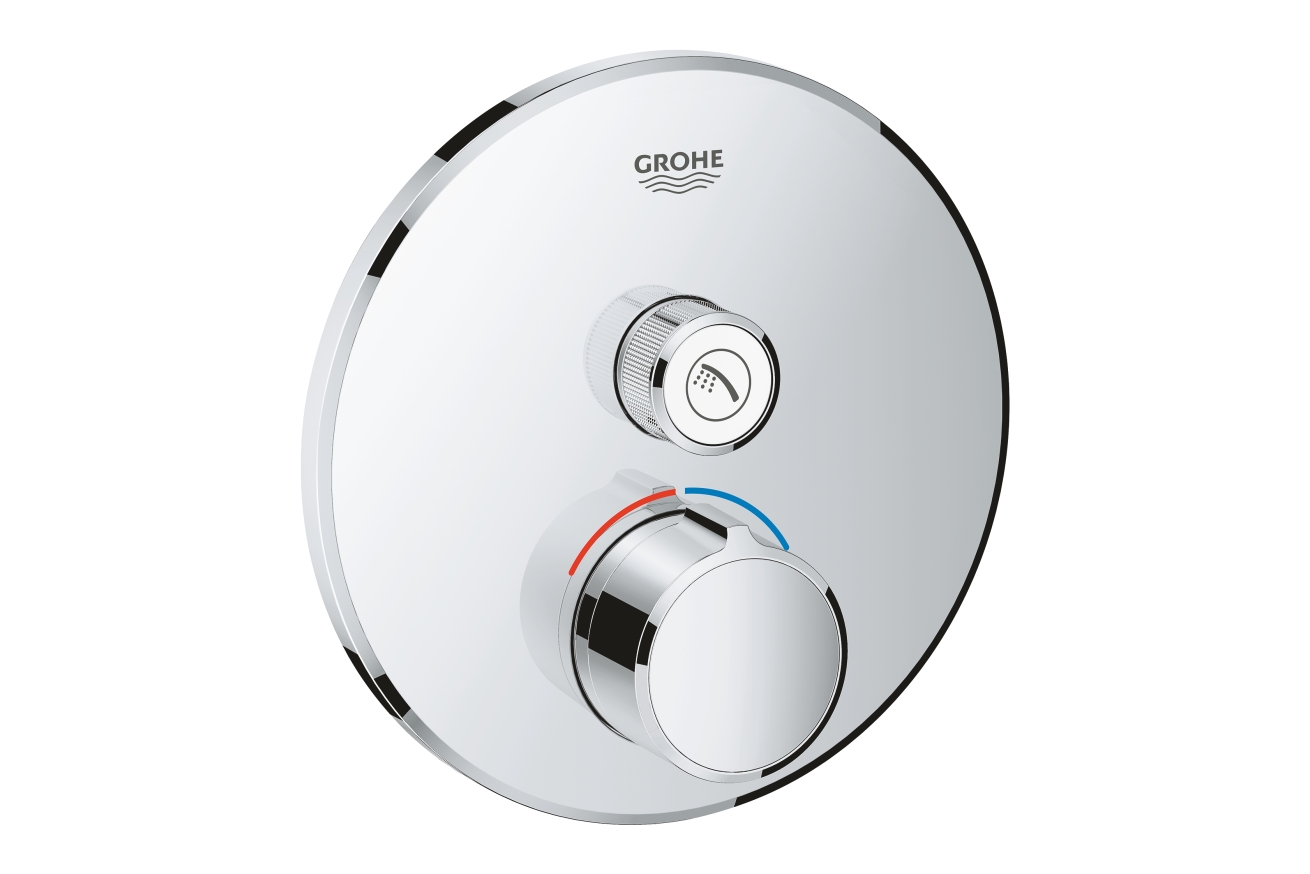 Внешняя часть смесителя для ванны и душа GROHE SmartControl круглая, на 1 потребителя, хром (29144000)