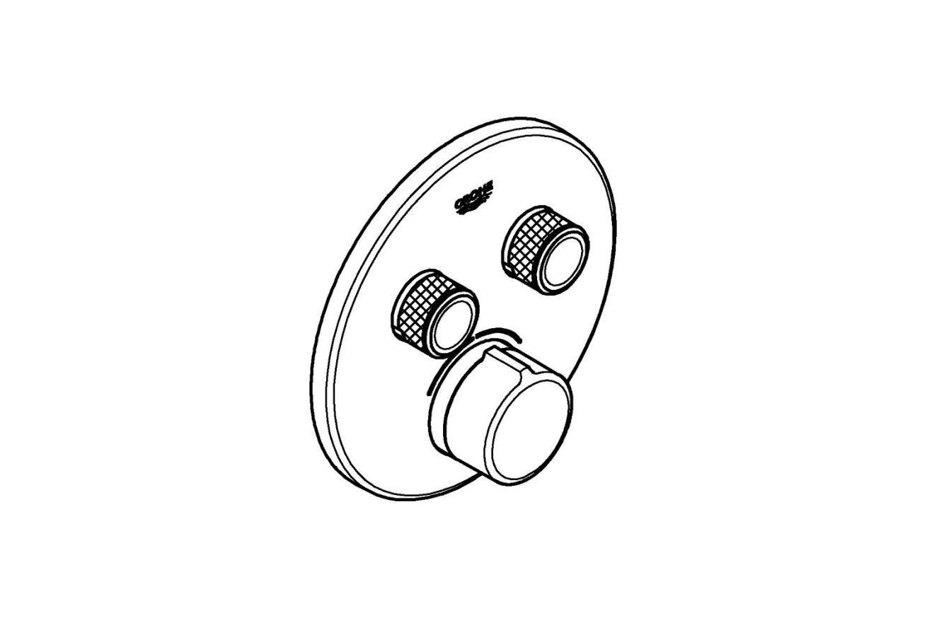 Внешняя часть смесителя для ванны и душа GROHE SmartControl круглая, на 2 потребителя, хром (29145000)