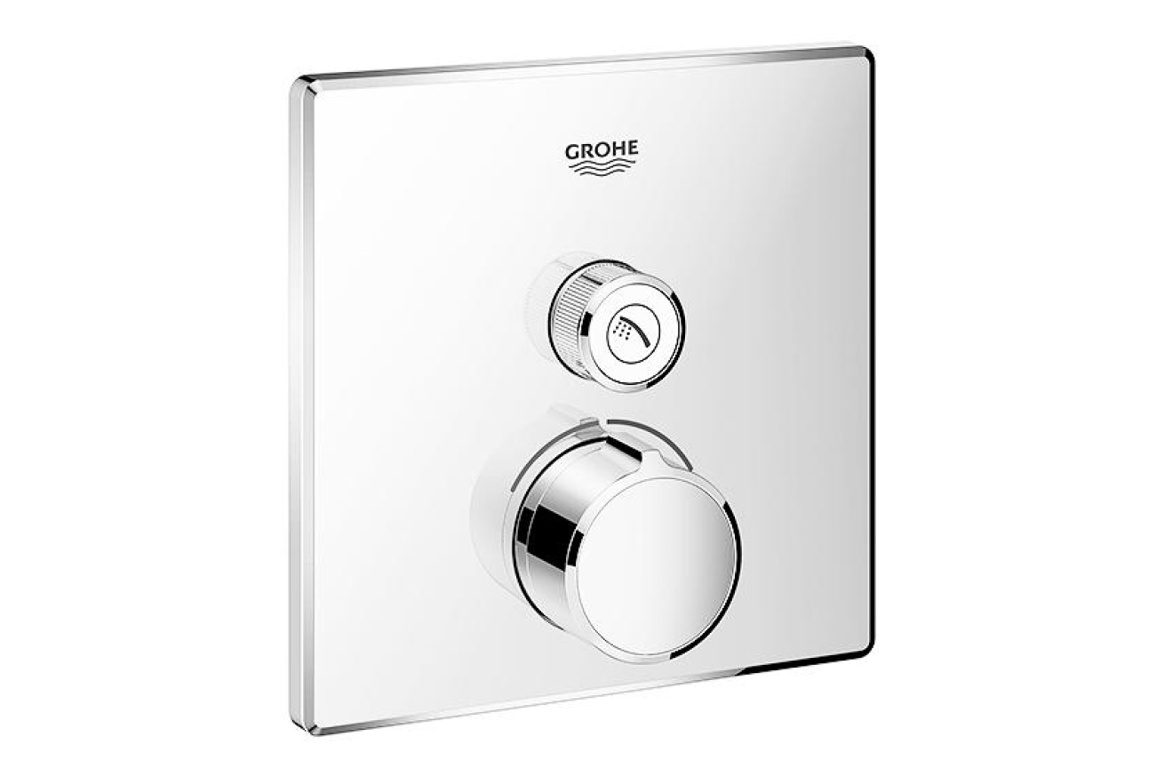 Внешняя часть смесителя для ванны и душа GROHE SmartControl квадратная, на 1 потребителя, хром (29147000)