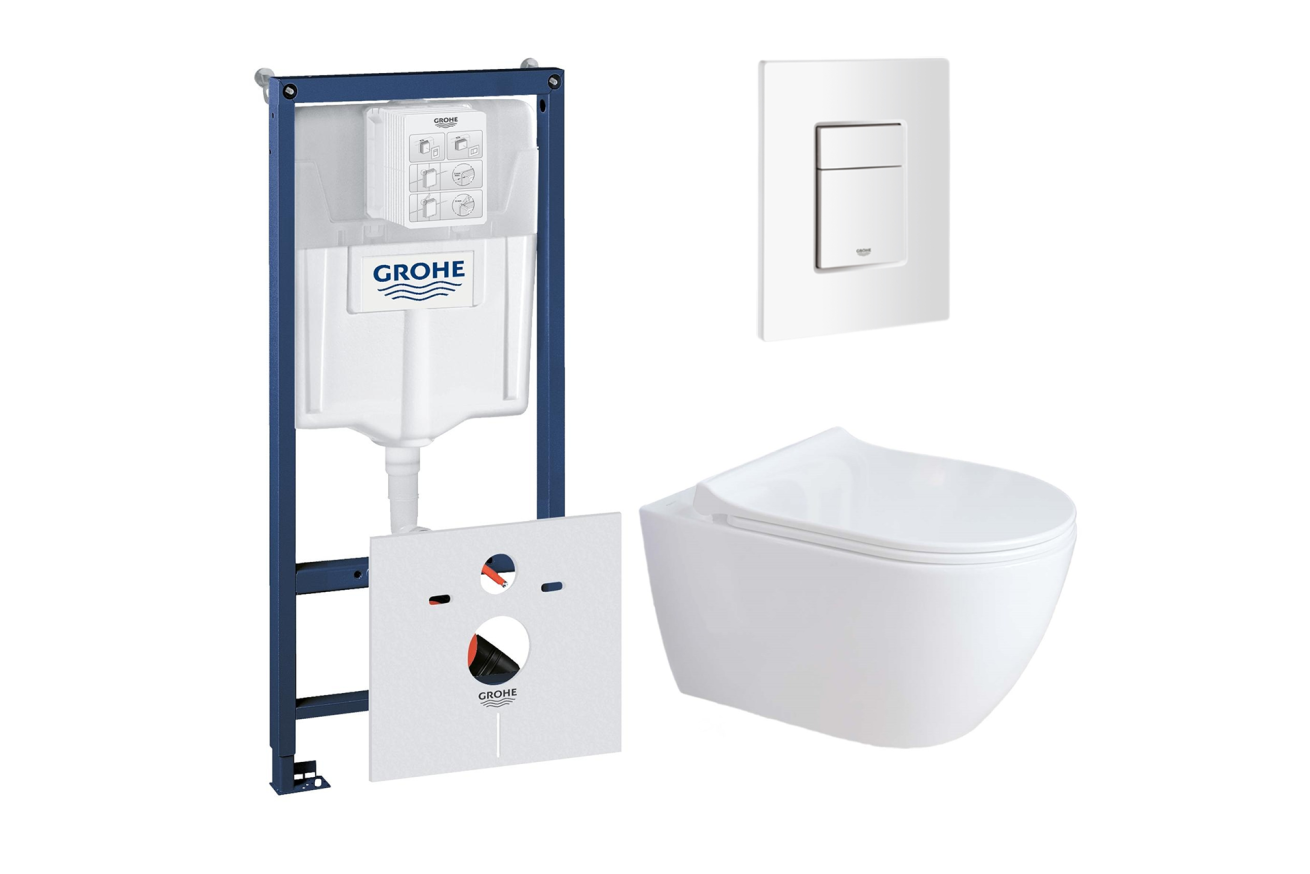 Комплект инсталляции GROHE Rapid SL 38772SH0 с унитазом Aquatek ПОЛАРИС AQ0700-01 и сиденьем с микролифтом (NW0335)