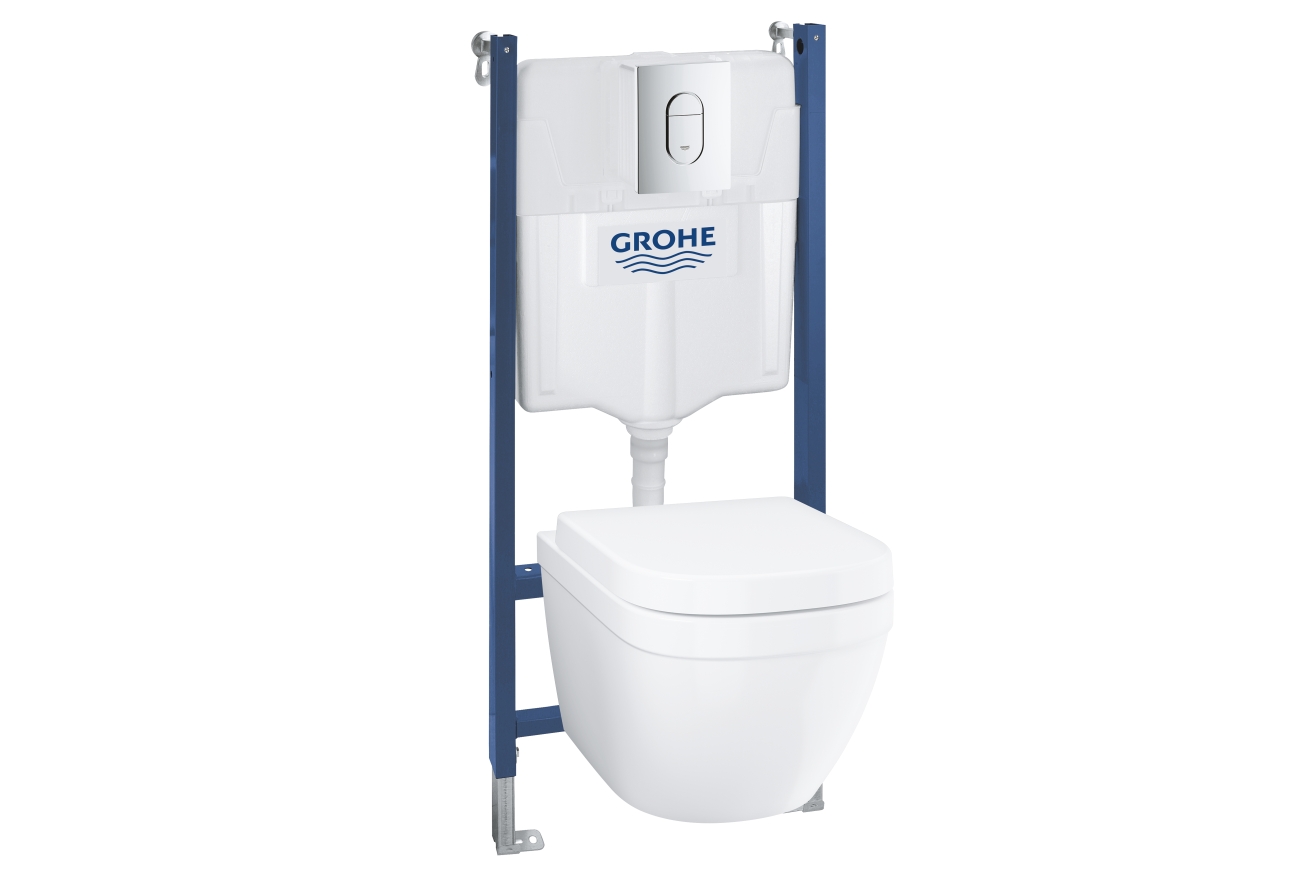 Комплект инсталляции GROHE Solido 5 в 1 с унитазом Euro Ceramic и сиденьем (39535000)