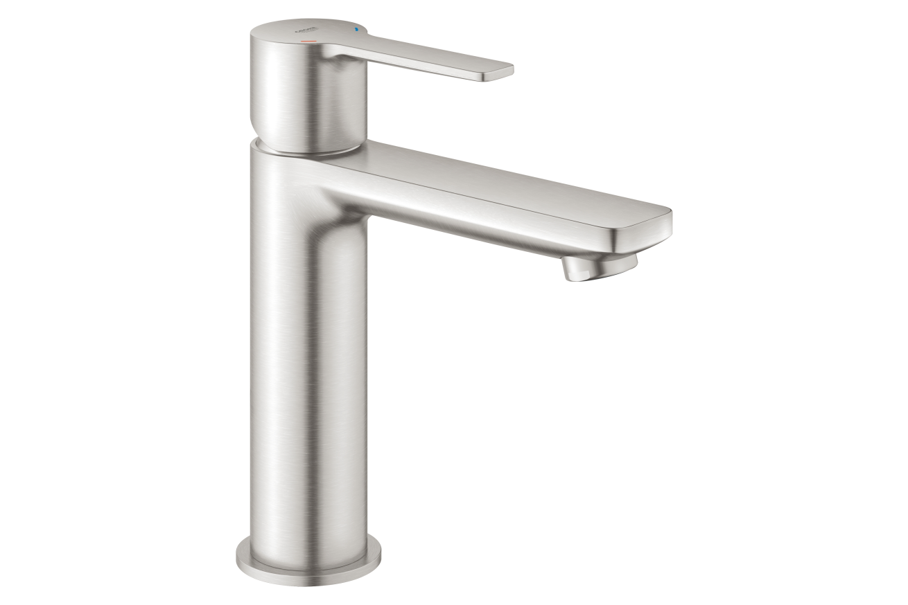Смеситель для раковины GROHE Lineare с донным клапаном, суперсталь (23106DC1)
