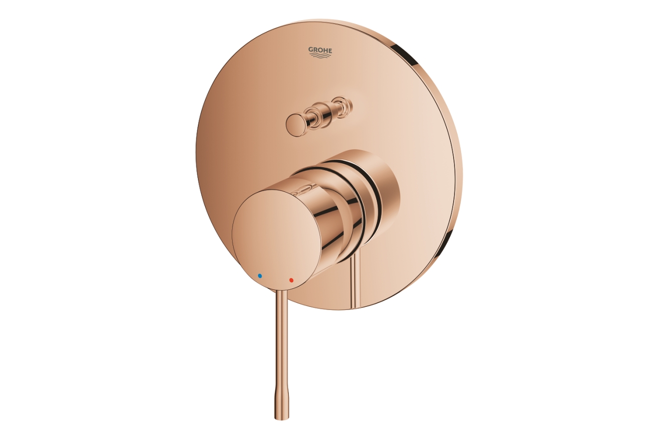 Внешняя часть смесителя для ванны GROHE Essence скрытого монтажа на 2 потребителя, круглая, теплый закат глянец (24167DA1)