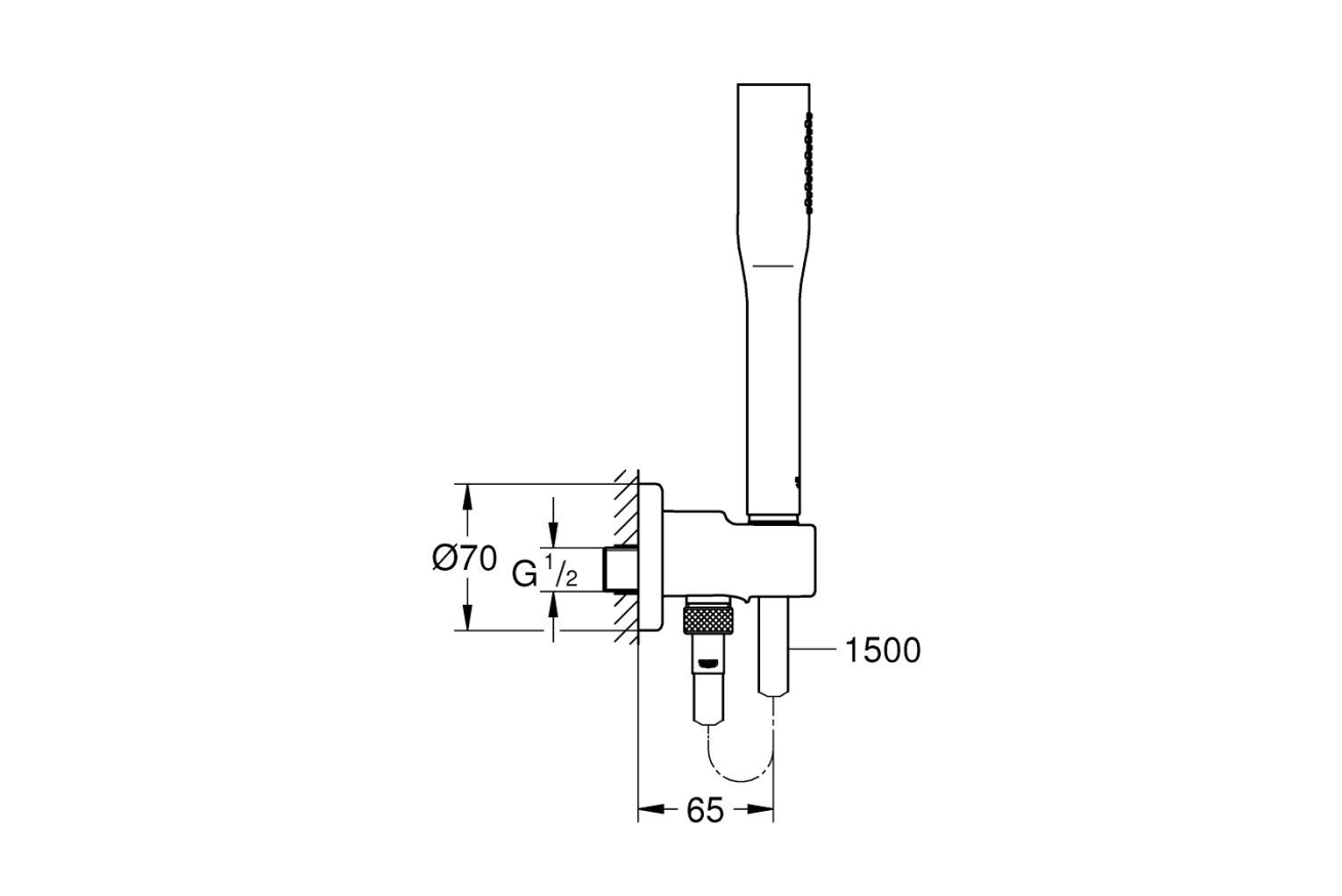 Душевой набор GROHE Euphoria Cosmopolitan, 1 режим, 1500 мм, 9,5 л/мин, хром (26404000)