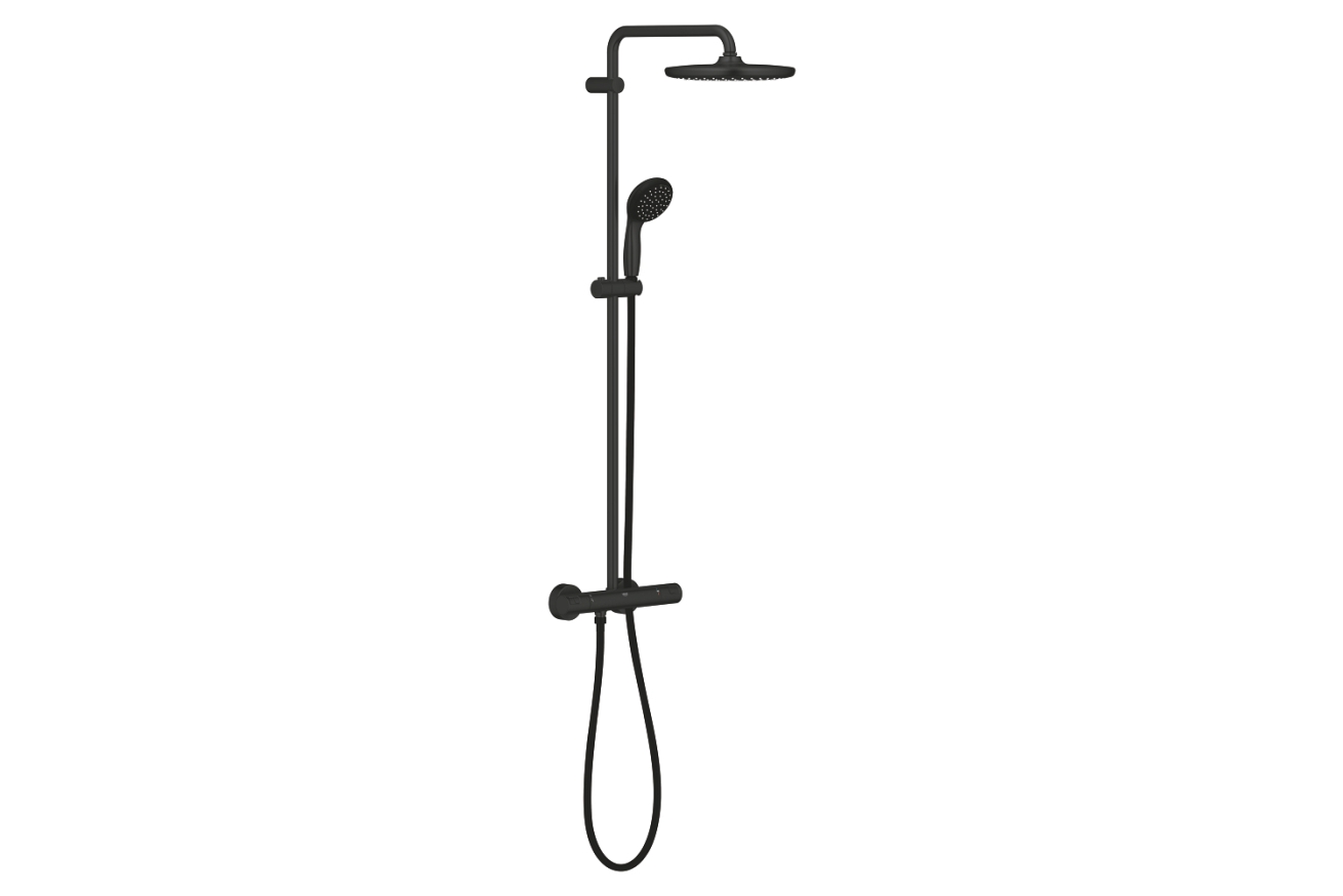 Душевая система GROHE Vitalio Start System 250 с термостатом для душа, черный (266772430)