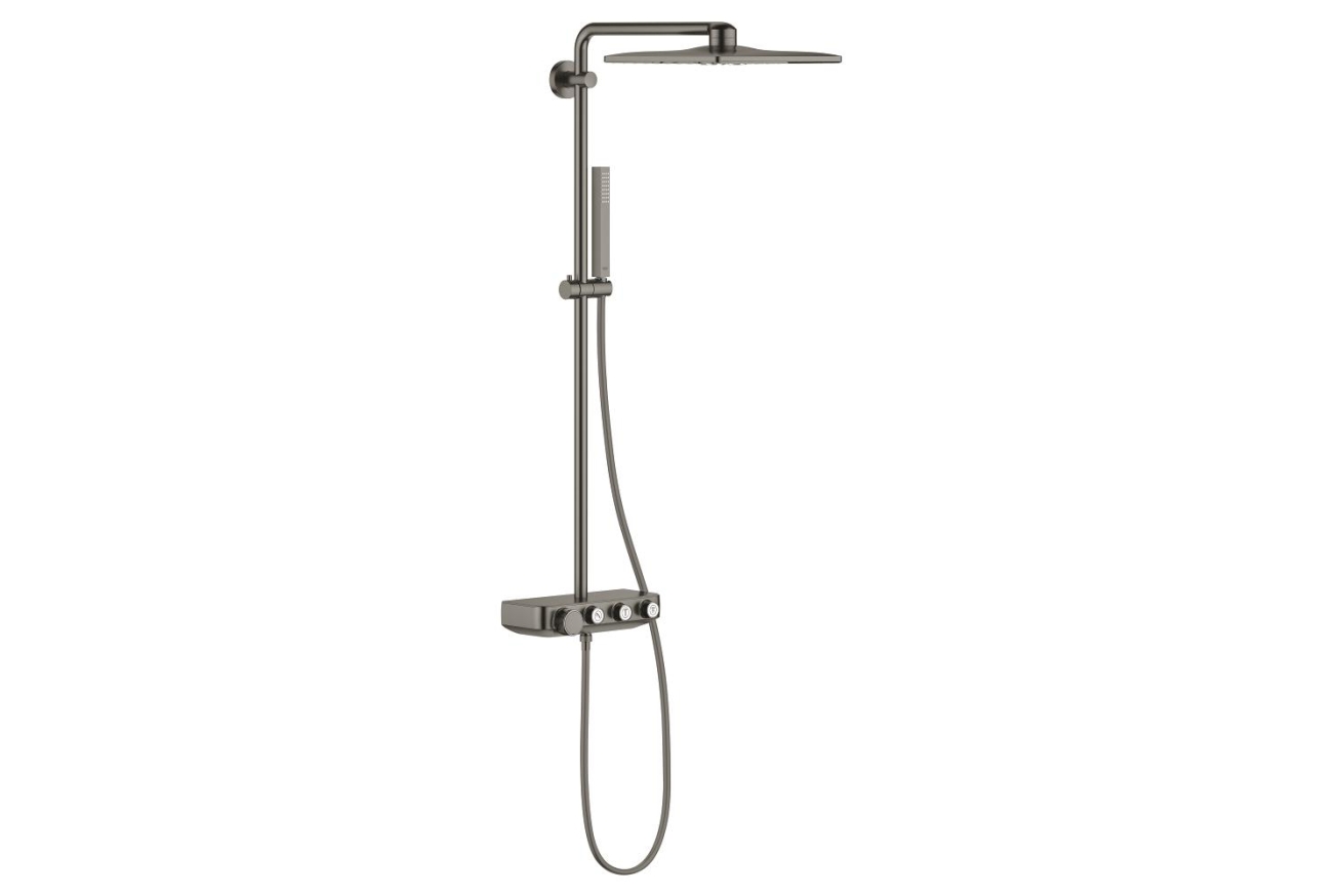 Душевая система GROHE Euphoria SmartControl System 310 Cube Duo с термостатом для душа, темный графит матовый (26508AL0)