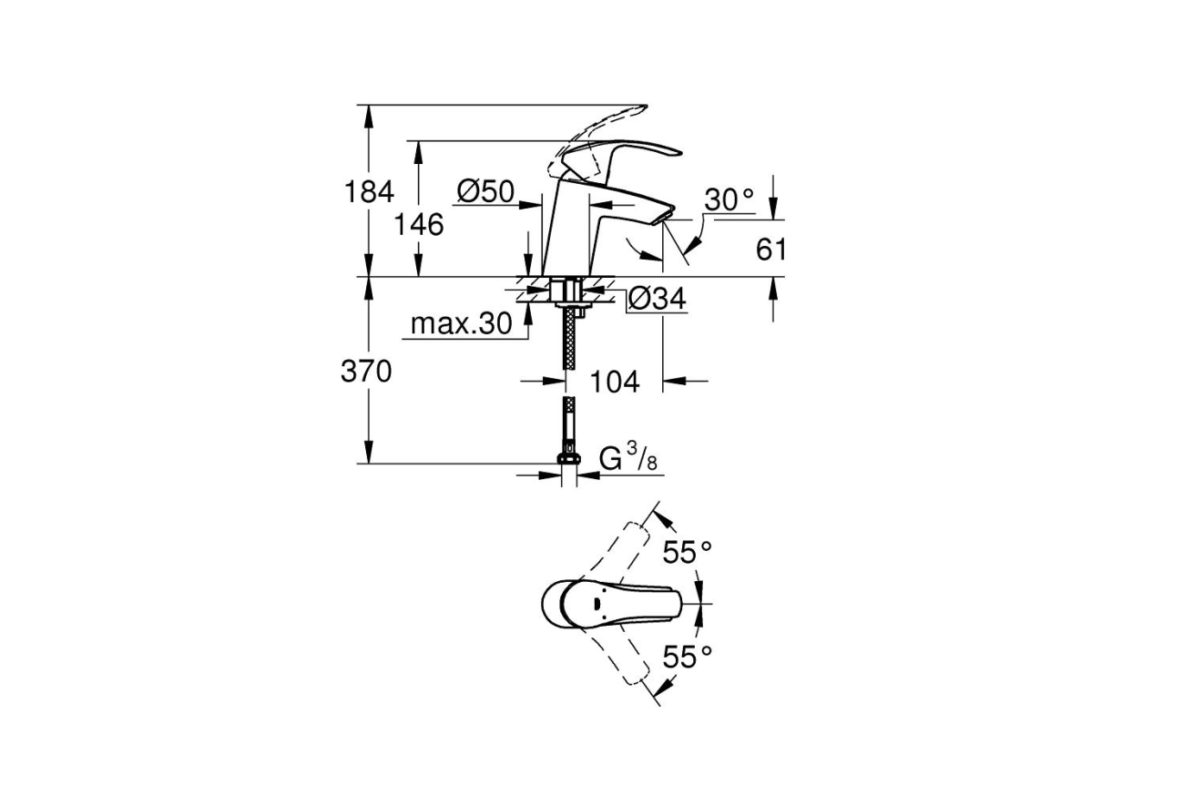 Комплект смесителей GROHE Tempesta с душевым гарнитуром, хром (NB0076)