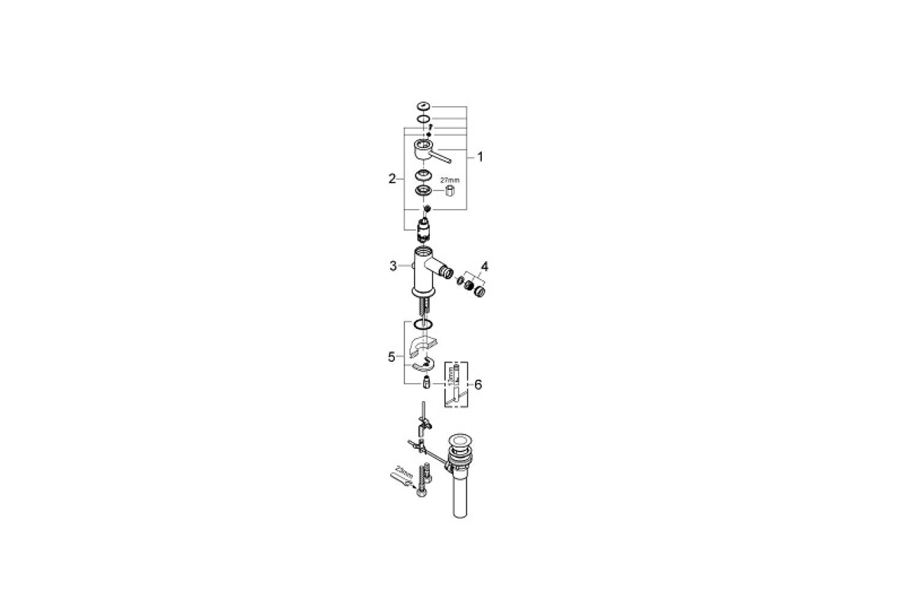 Смеситель для биде GROHE BauClassic, хром (32864000)
