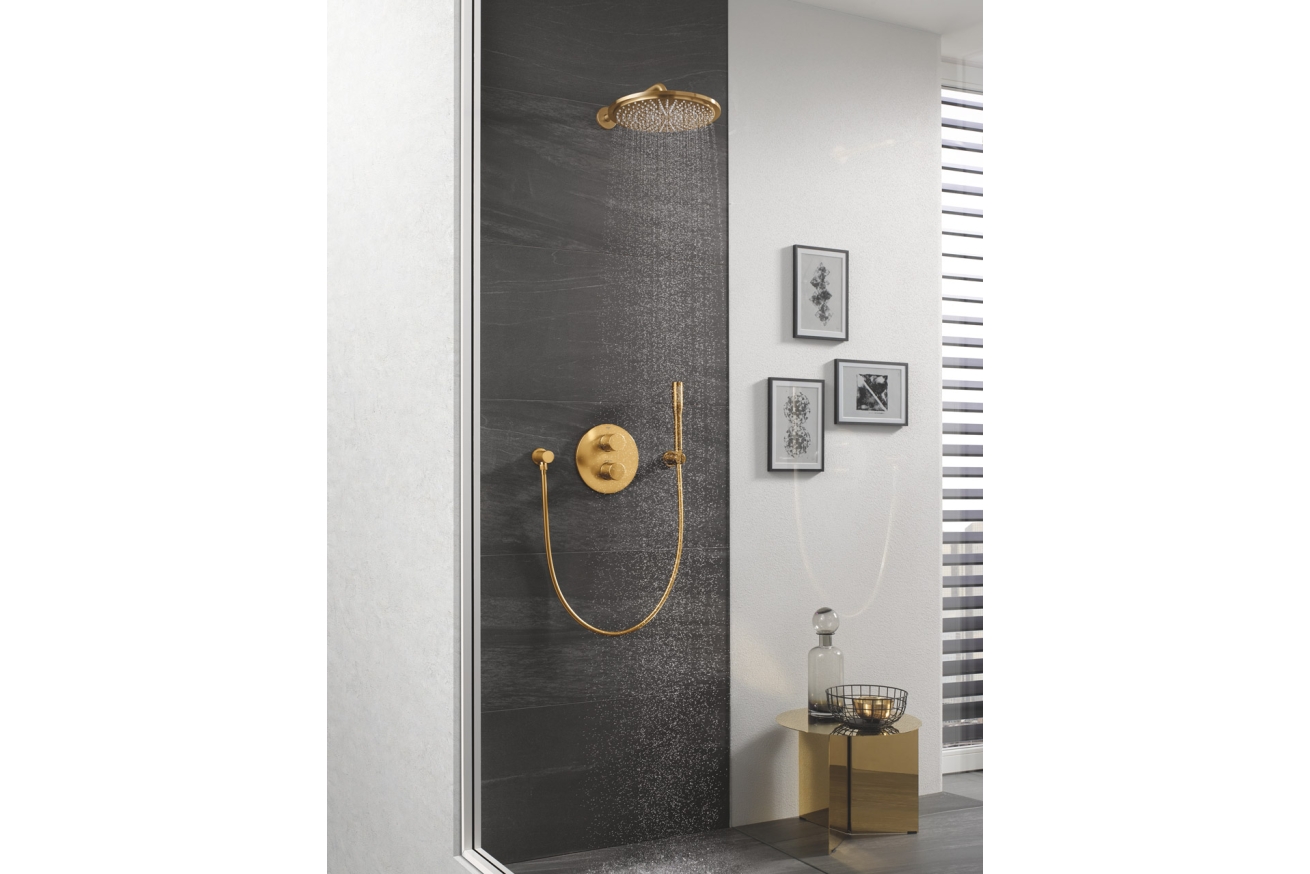 Верхний душ GROHE Rainshower Cosmopolitan 310, 8 л/мин, 1 режим, 380 мм, холодный рассвет матовый (26066GN0)
