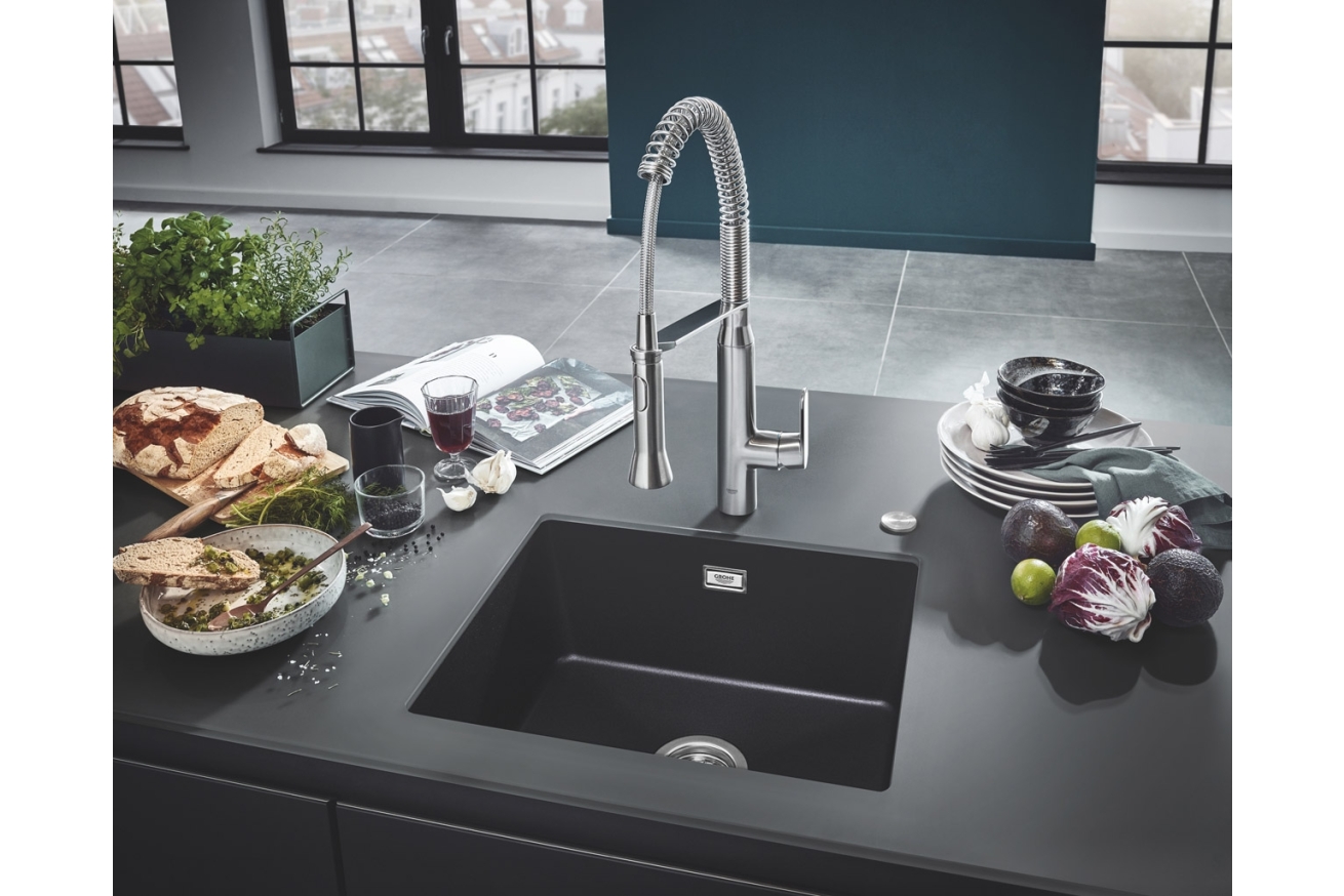 Мойка GROHE K700U с одной чашей, 533 x 457 мм, черный гранит (31654AP0)