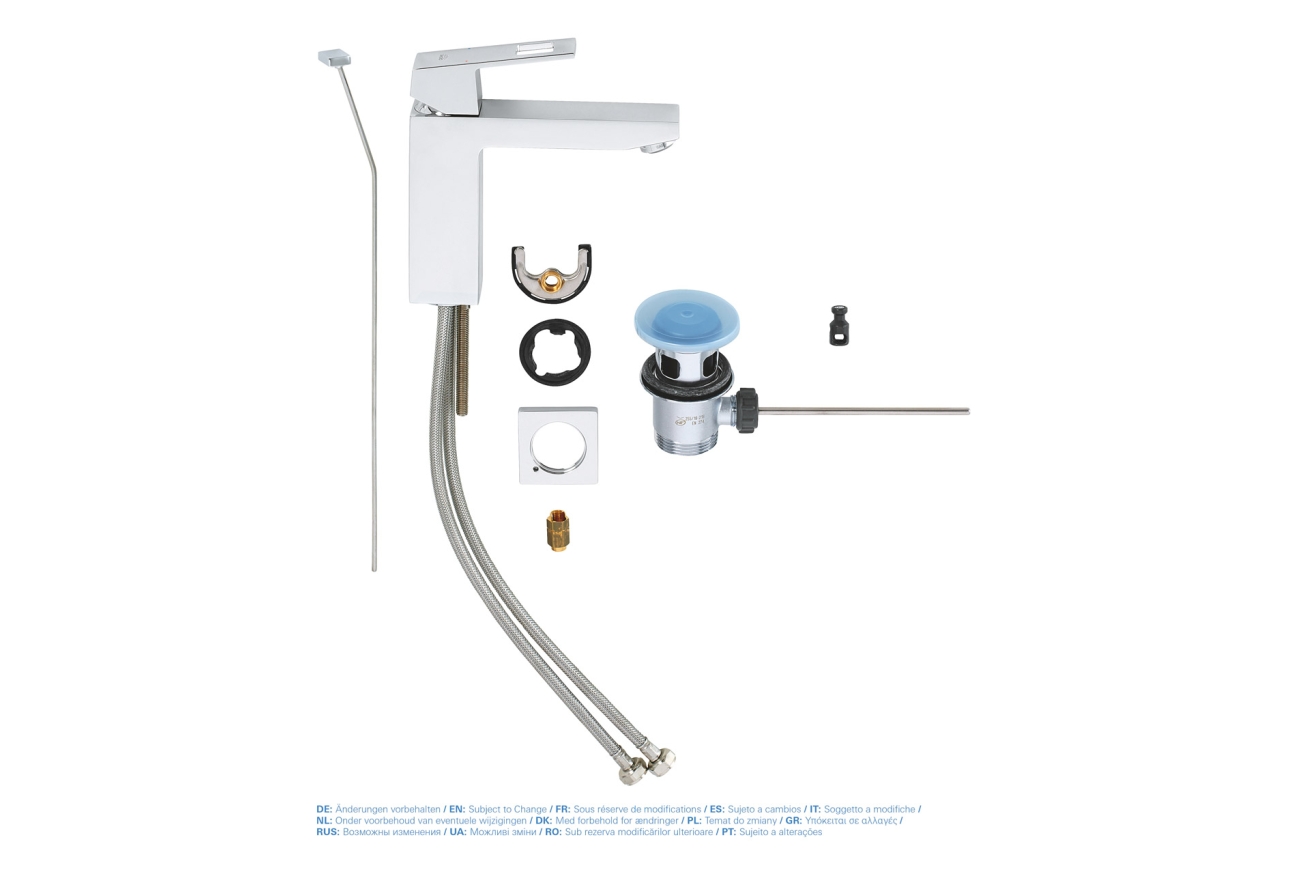 Смеситель для раковины GROHE Eurocube с донным клапаном, M-size, хром (23445000)