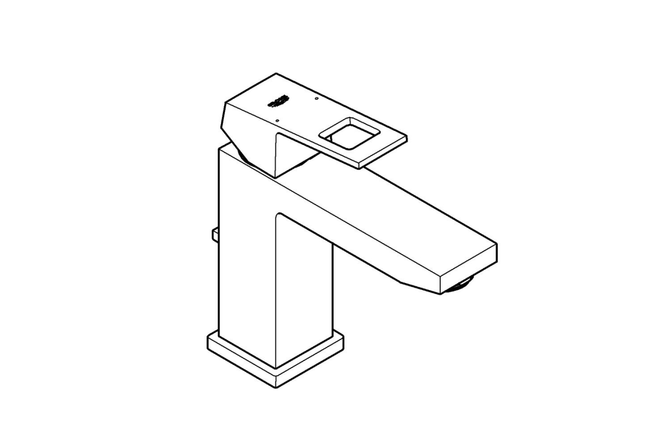 Смеситель для раковины GROHE Eurocube с донным клапаном, M-size, хром (23445000)