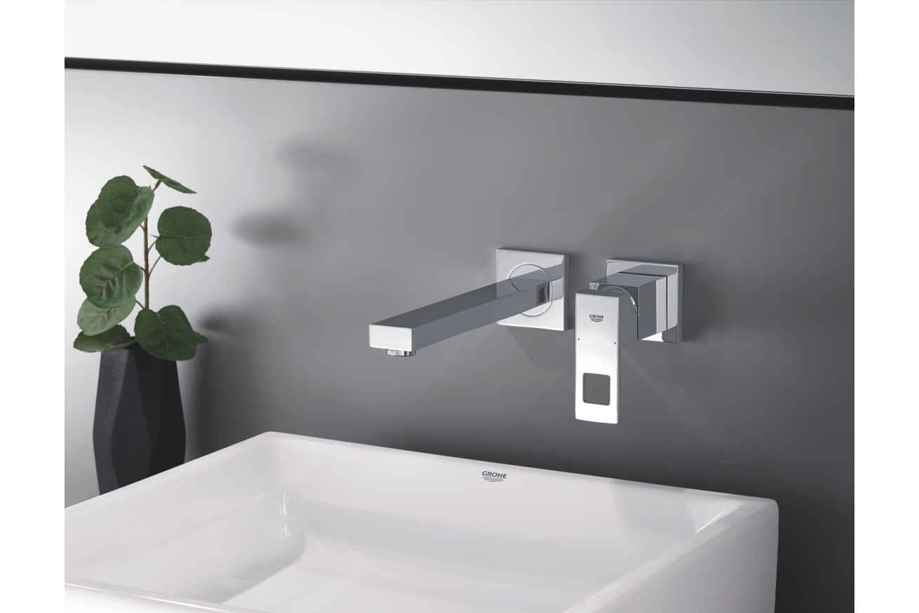 Внешняя часть смесителя для раковины GROHE Eurocube на 2 отверстия, M-Size, хром (23447000)
