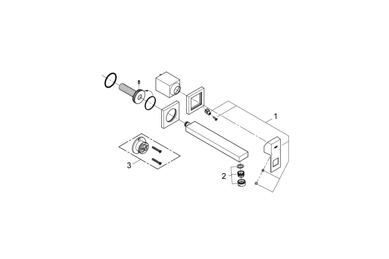 Внешняя часть смесителя для раковины GROHE Eurocube на 2 отверстия, M-Size, хром (23447000)