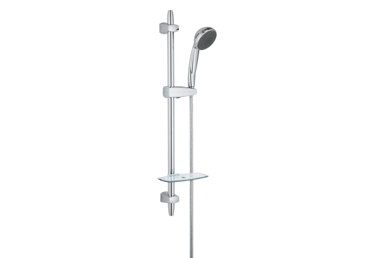 Душевой гарнитур GROHE Vitalio Comfort 100 с мыльницей, 3 режима струи, душевая штанга 600 мм, 9,5 л/мин, хром (28732000)