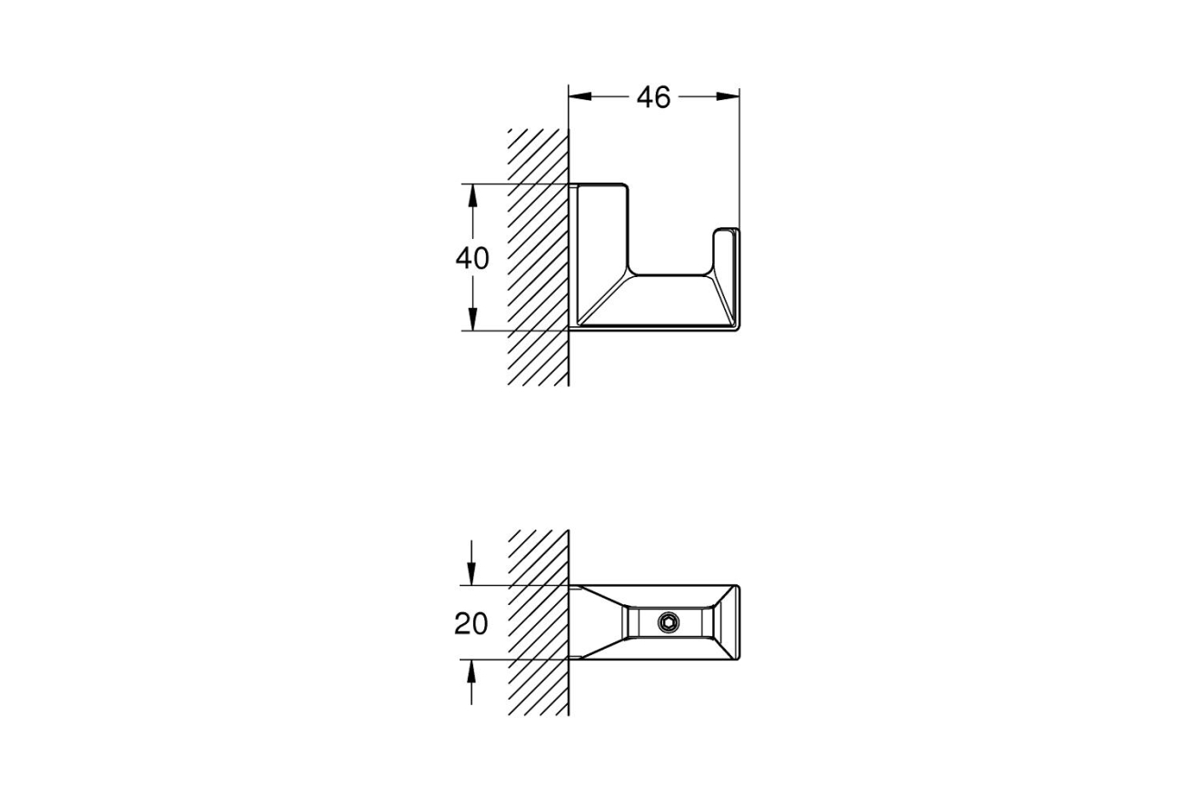 Крючок для банного халата, GROHE Selection Cube, хром (40782000)
