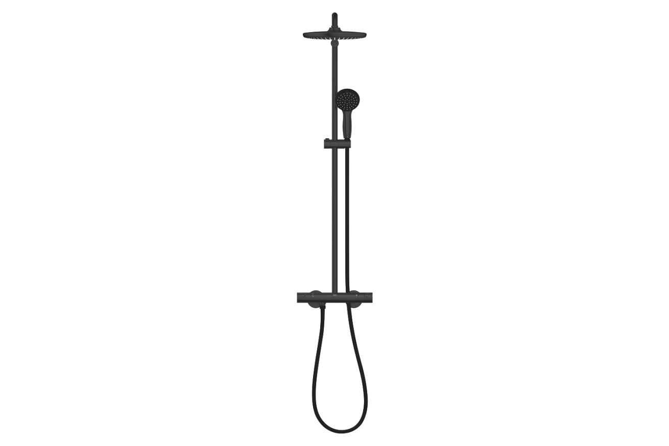 Душевая система GROHE Vitalio Start System 250 с термостатом для душа, черный (266772430)