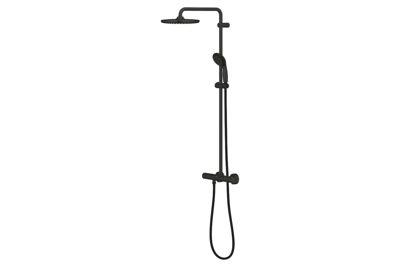 Душевая система GROHE Vitalio Start System 250 с термостатом для душа, черный (266772430)