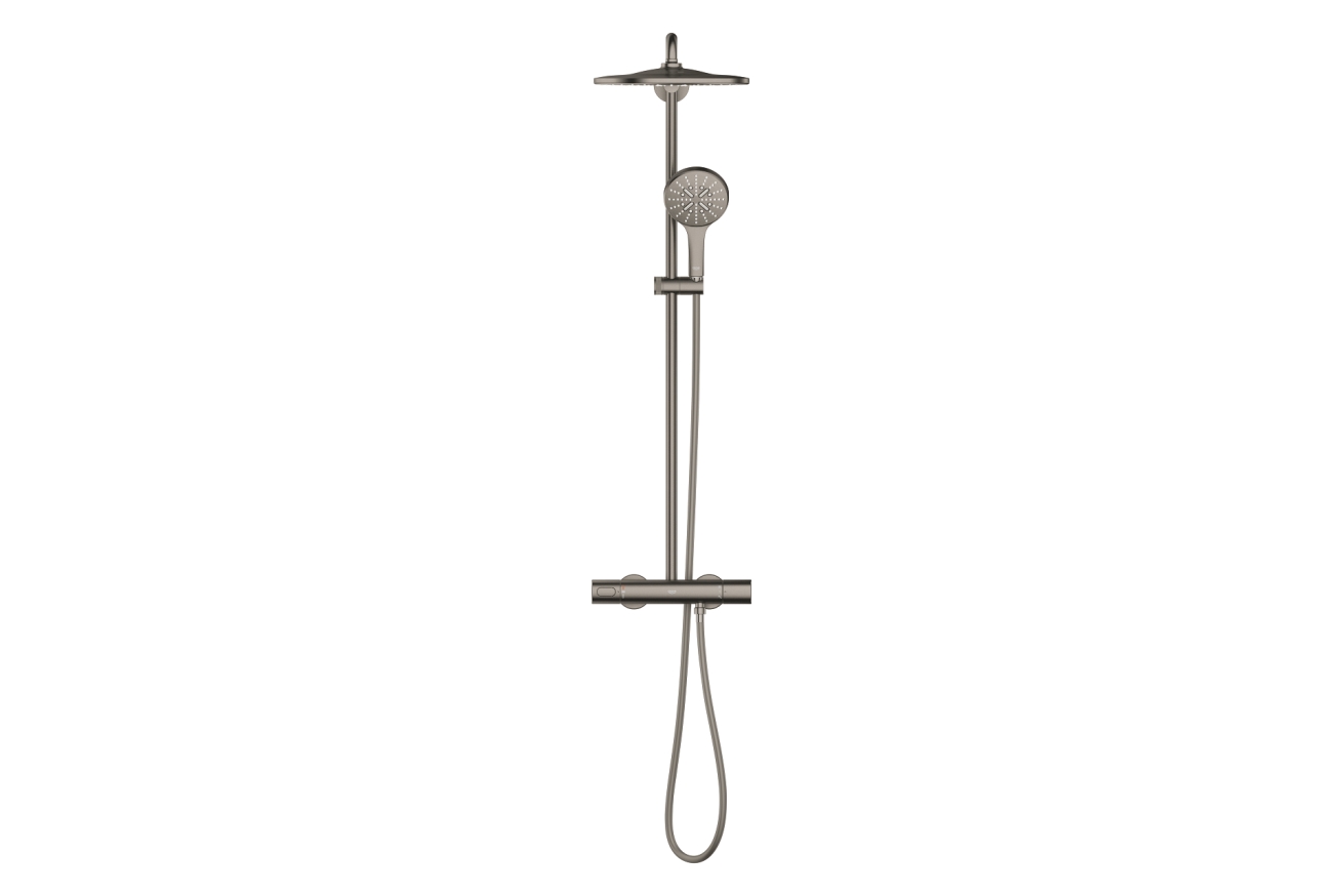 Душевая система GROHE Rainshower SmartActive 310 с термостатом для душа, темный графит матовый (26836AL0)