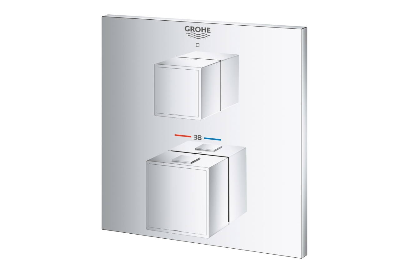 Внешняя часть термостата для душа GROHE Grohtherm Cube на 1 потребителя, хром (24153000)