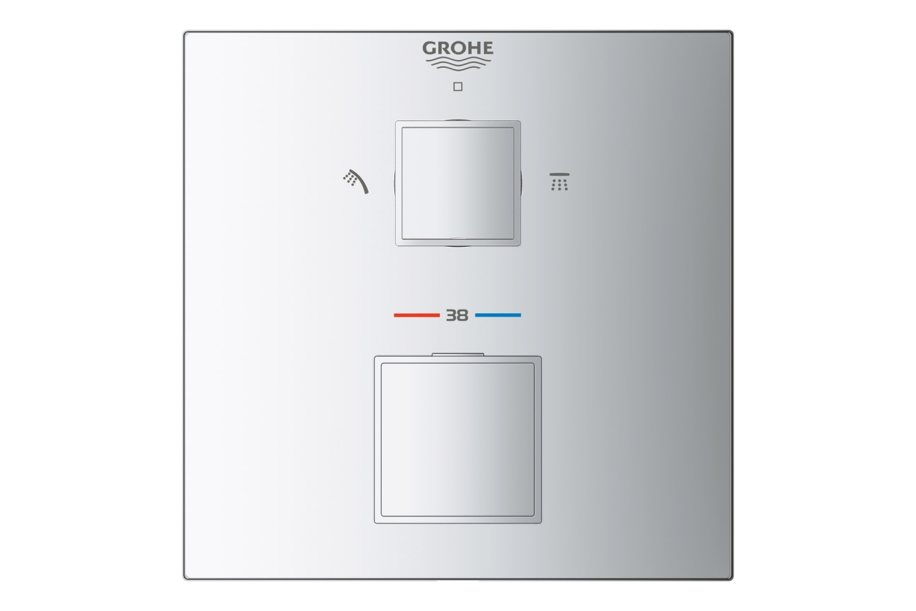 Внешняя часть термостата для душа GROHE Grohtherm Cube на 2 потребителя, хром (24154000)