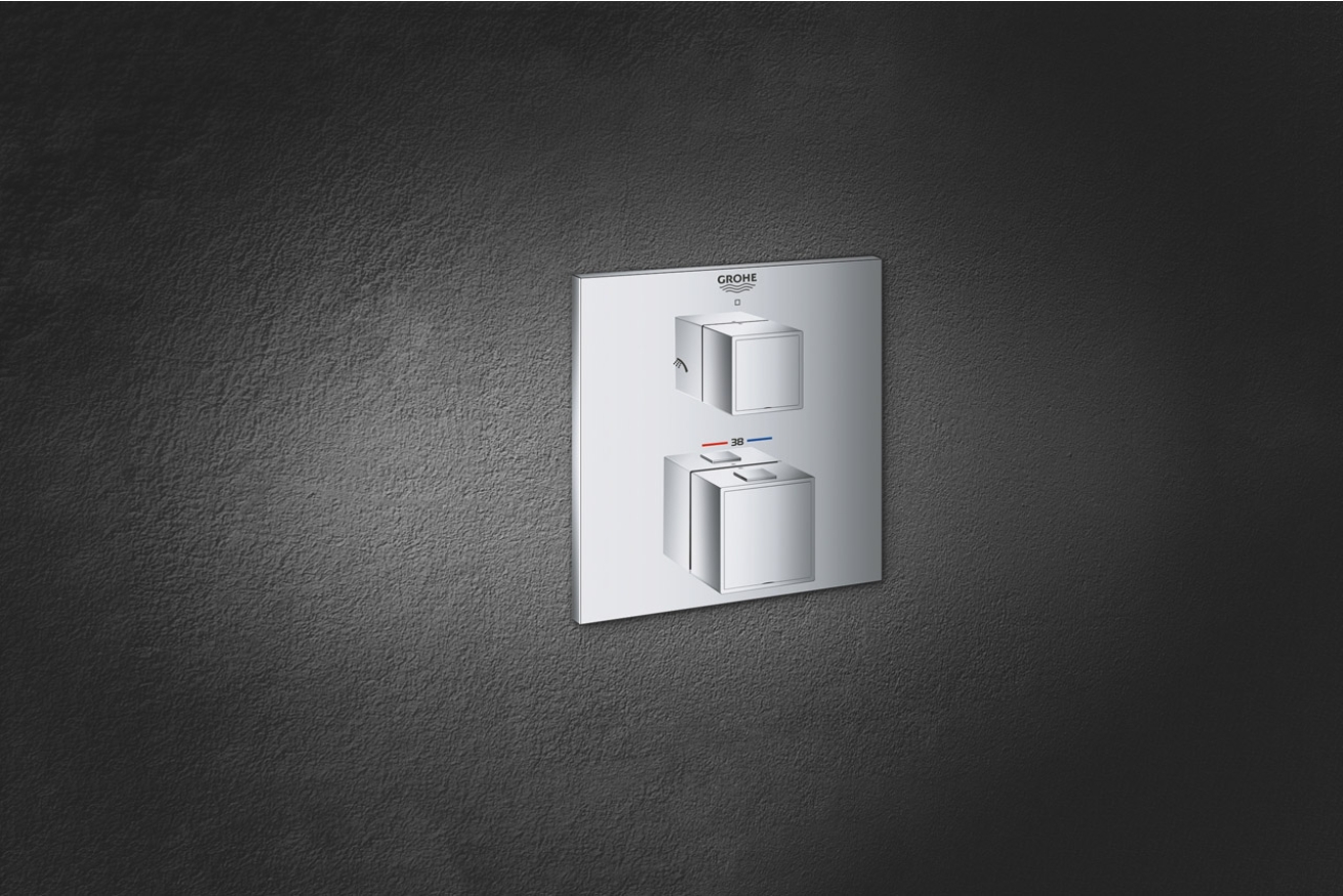 Внешняя часть термостата для душа GROHE Grohtherm Cube на 2 потребителя, хром (24154000)