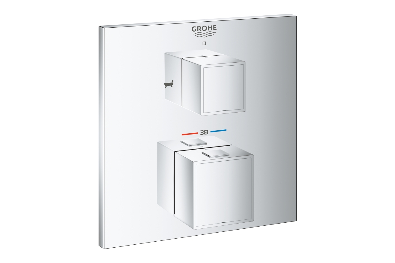 Внешняя часть термостата для ванны GROHE Grohtherm Cube на 2 потребителя, хром (24155000)