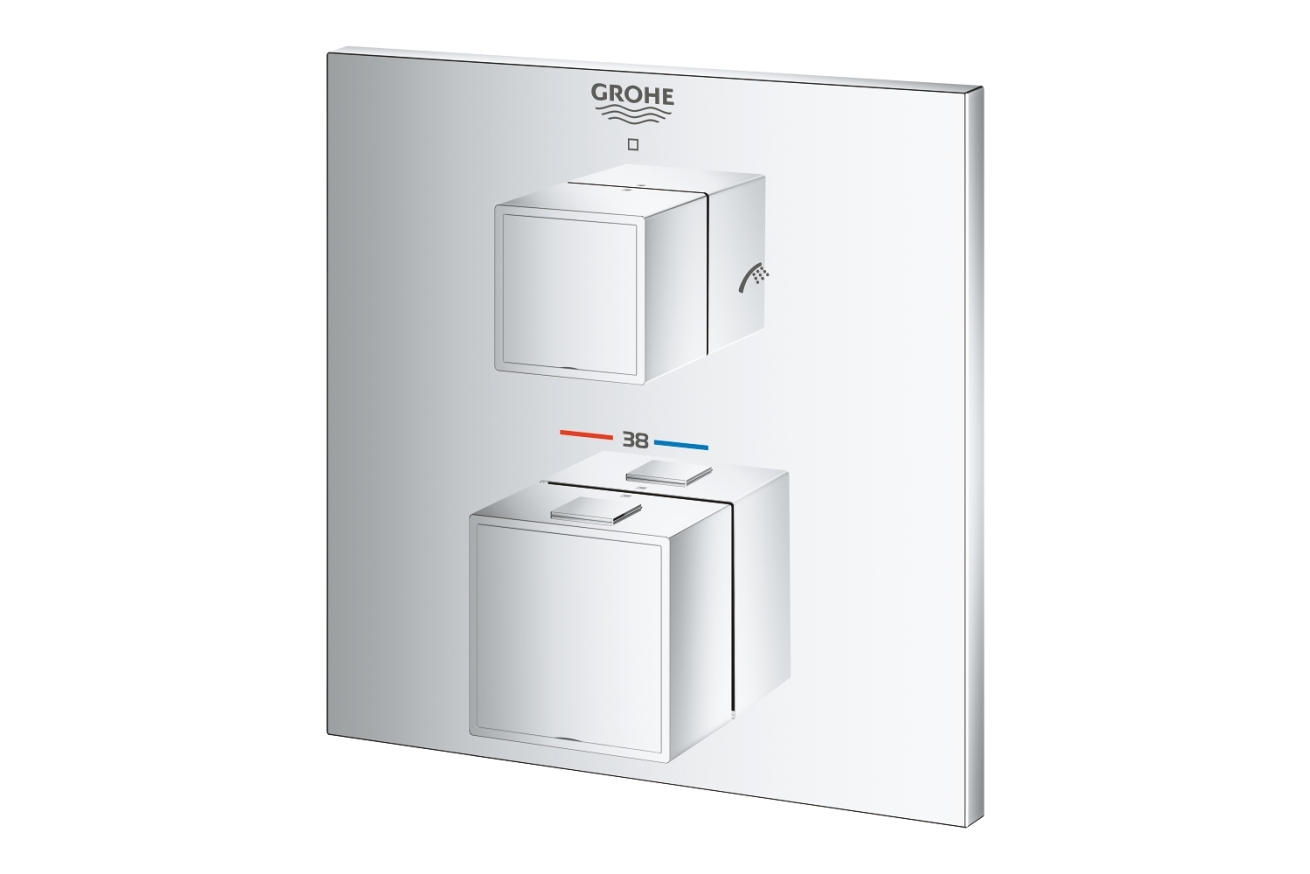Внешняя часть термостата для ванны GROHE Grohtherm Cube на 2 потребителя, хром (24155000)