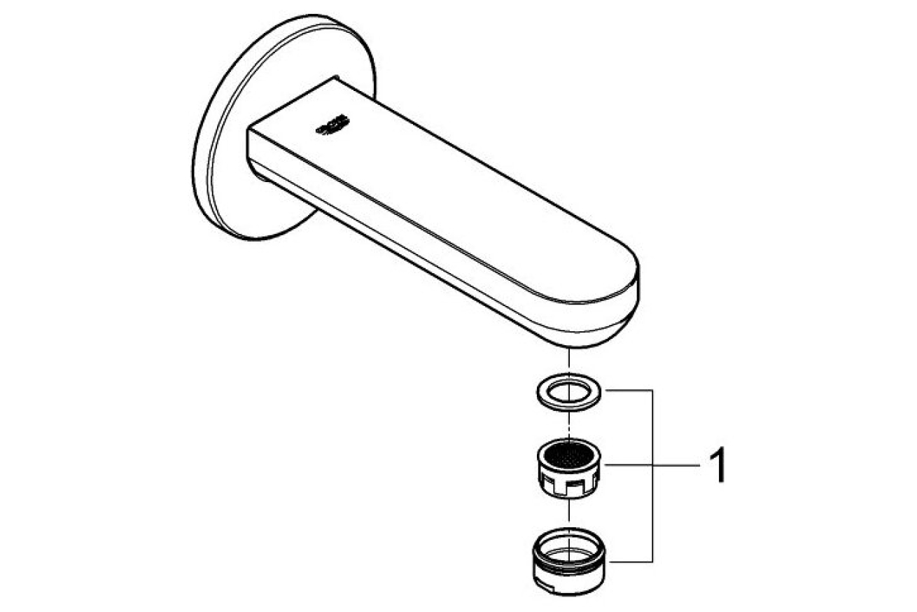 Излив для ванны GROHE BauCosmopolitan, хром (13255000)