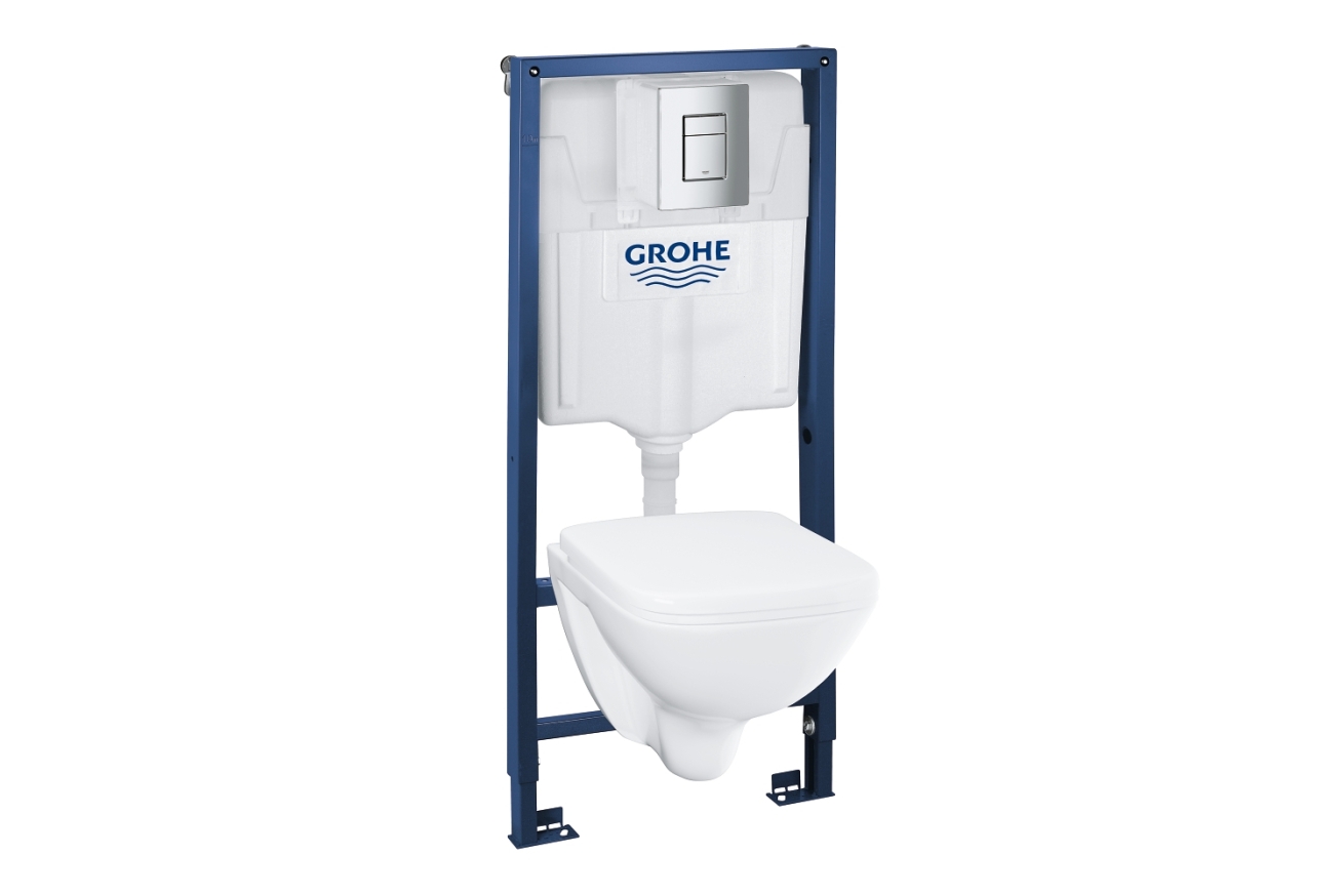 Комплект инсталляции GROHE Solido 4 в 1 с подвесным унитазом Lecico и сиденьем (39467000)