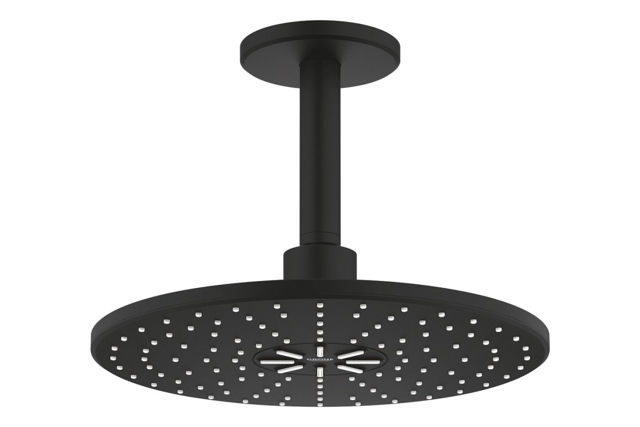 Комплект из верхнего душа и кронштейна GROHE Rainshower 310 SmartActive, фантомный черный (22124KF0)