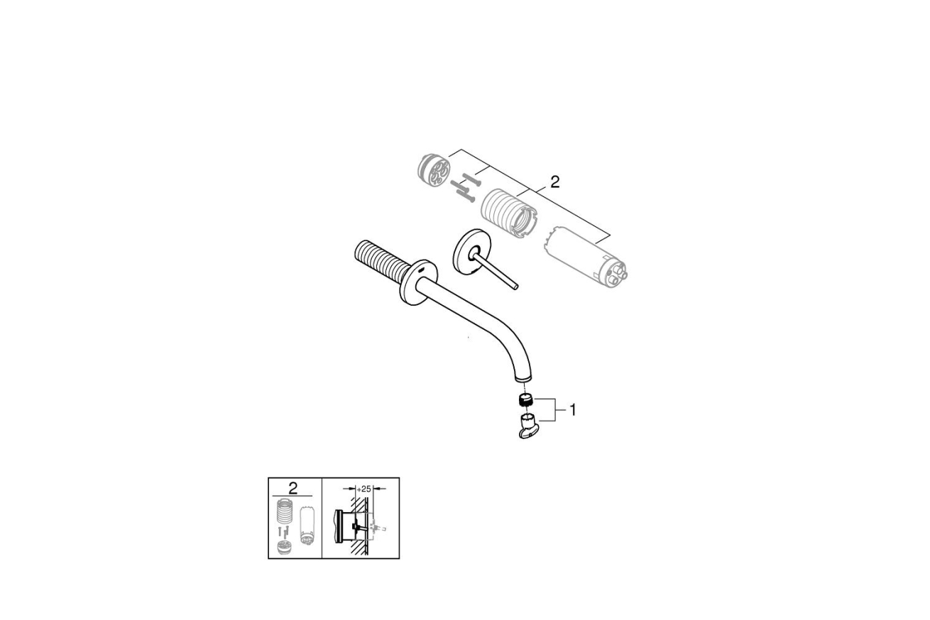 Внешняя часть смесителя для раковины GROHE Atrio на 2 отверстия, хром (19918003)