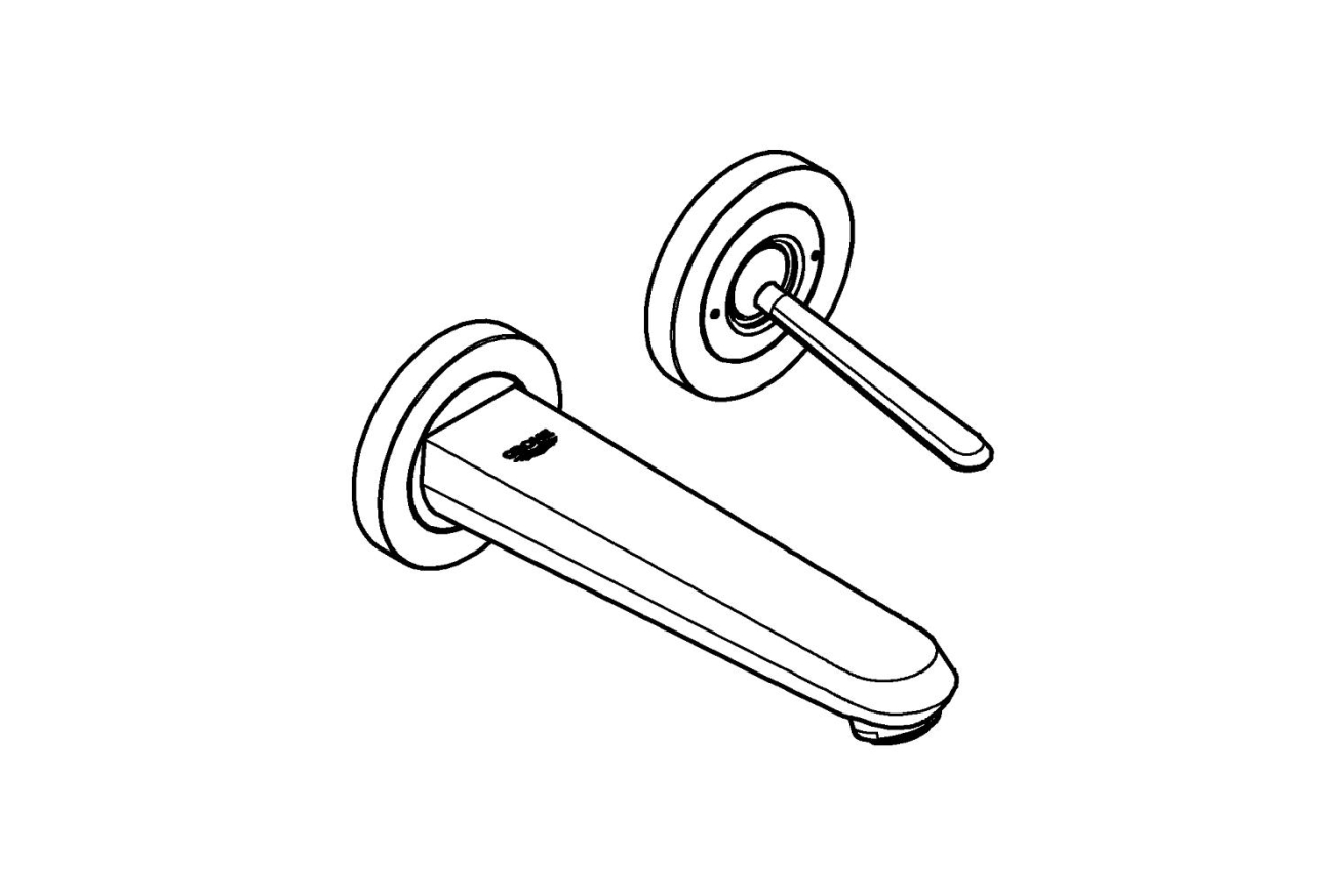 Внешняя часть смесителя для раковины GROHE Eurodisc Joy на 2 отверстия, M-Size, хром (19968000)