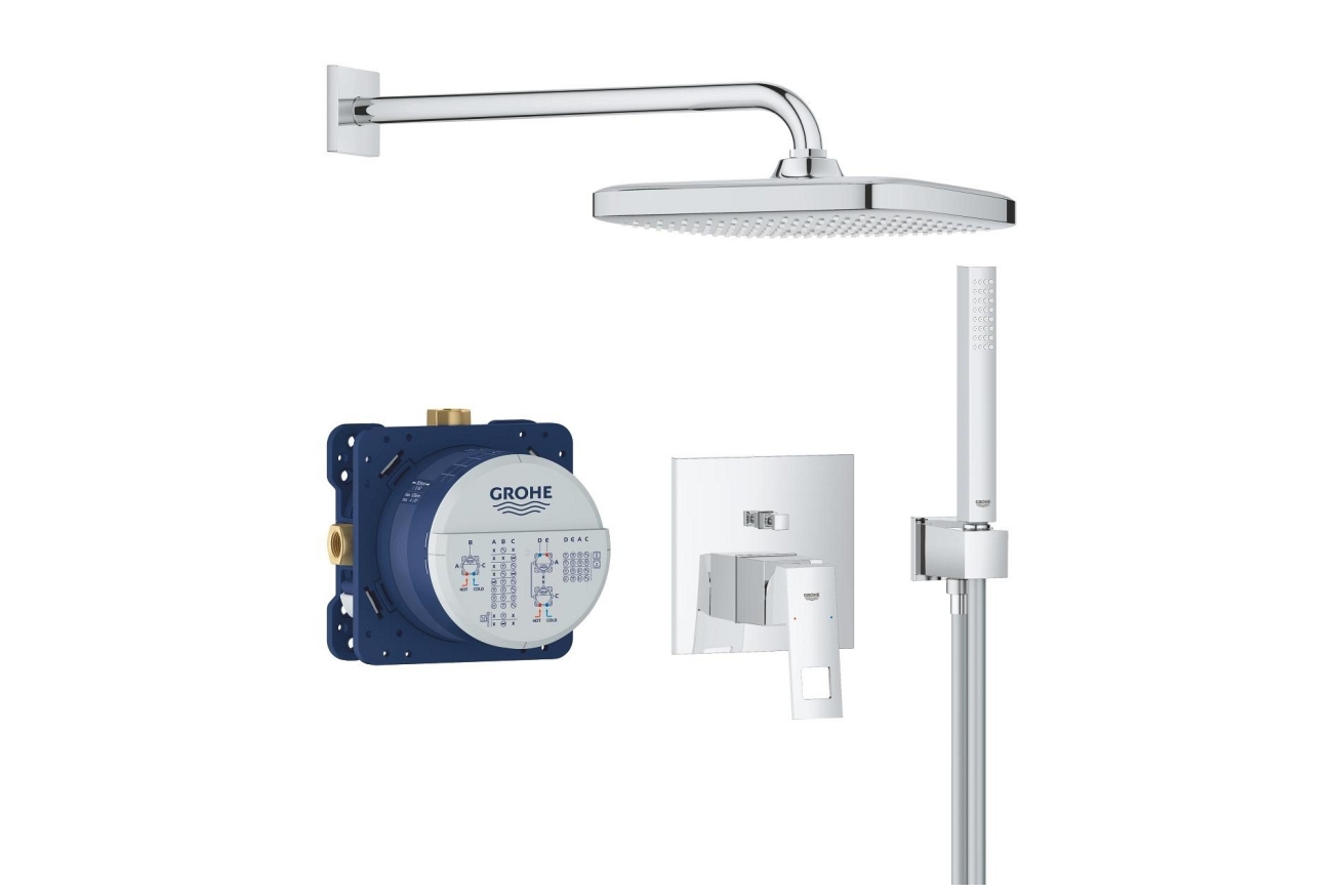 Душевая система GROHE Eurocube со смесителем для ванны, хром (25289000)