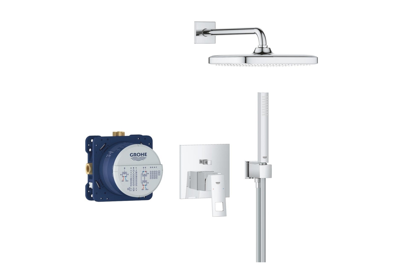 Душевая система GROHE Eurocube со смесителем для ванны, хром (25289000)