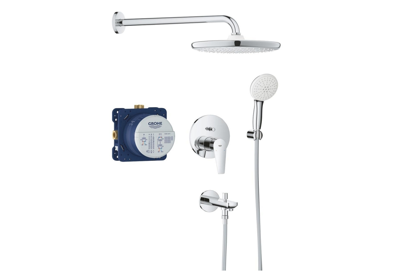 Душевая система GROHE BauEdge со смесителем для ванны, хром (25291000)
