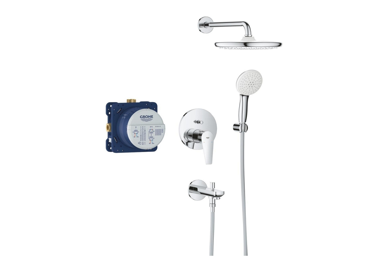 Душевая система GROHE BauEdge со смесителем для ванны, хром (25291000)