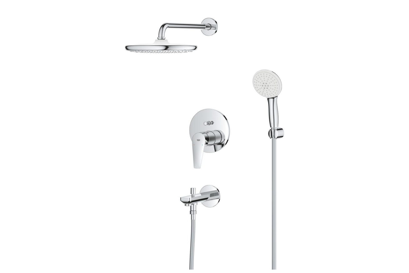 Душевая система GROHE BauEdge со смесителем для ванны, хром (25291000)